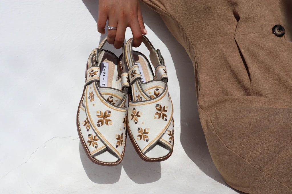 The White & Gold Swati Sandals