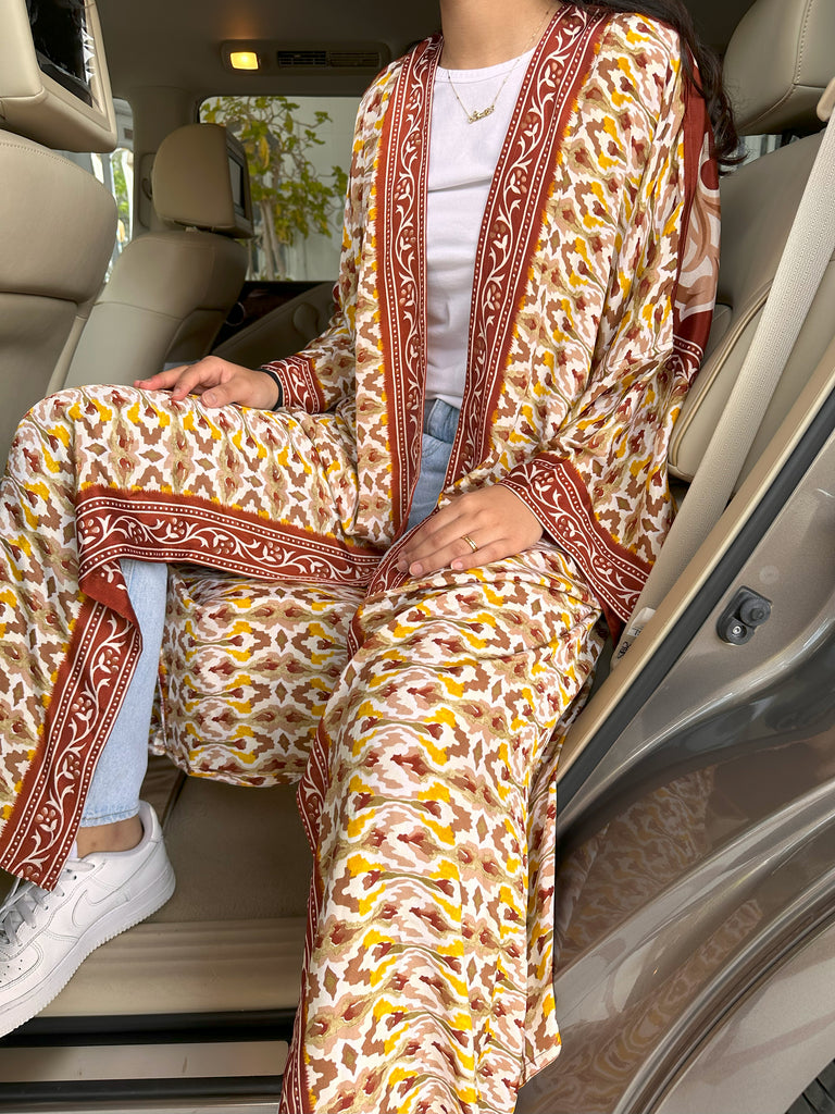 Silk Dara Brown Abaya