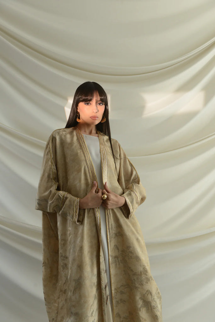 Kaze Gold Silk Abaya
