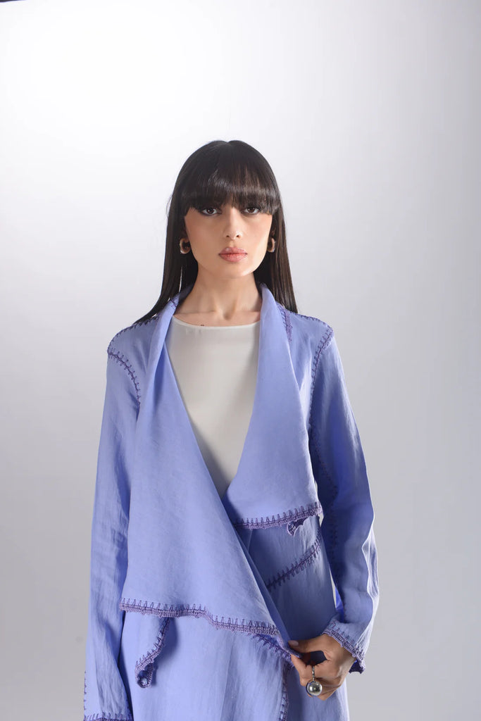 Basma Indigo Ombre Linen Abaya