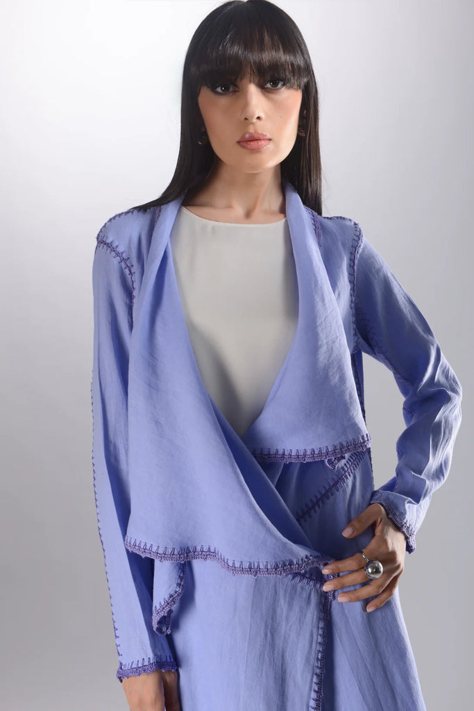 Basma Indigo Ombre Linen Abaya