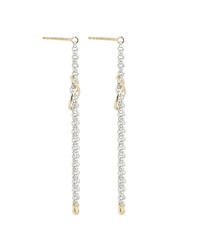 Long Lunar Rolo Chain Earrings