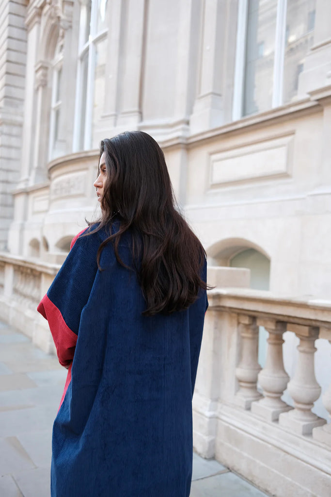 Cherry Red & Royal Blue Liberty Abaya