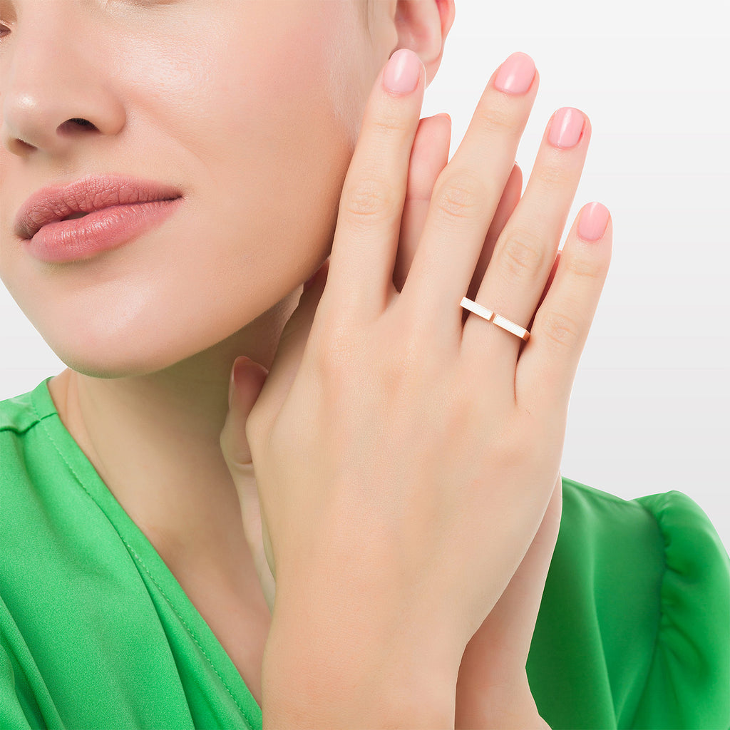 Engrave Me White Enamel Ring