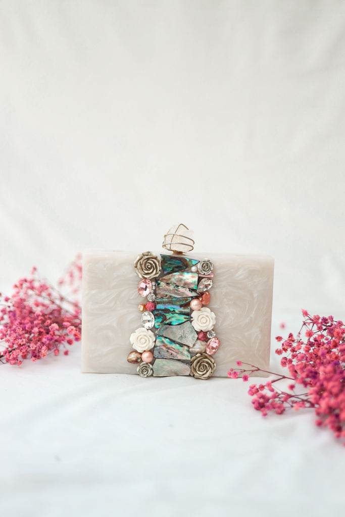 Talc Marble Look Resin Clutch