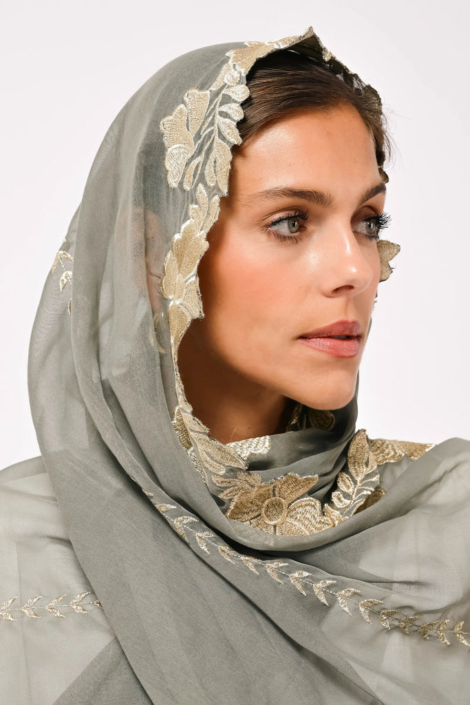 Nawal Olive Green Tarha