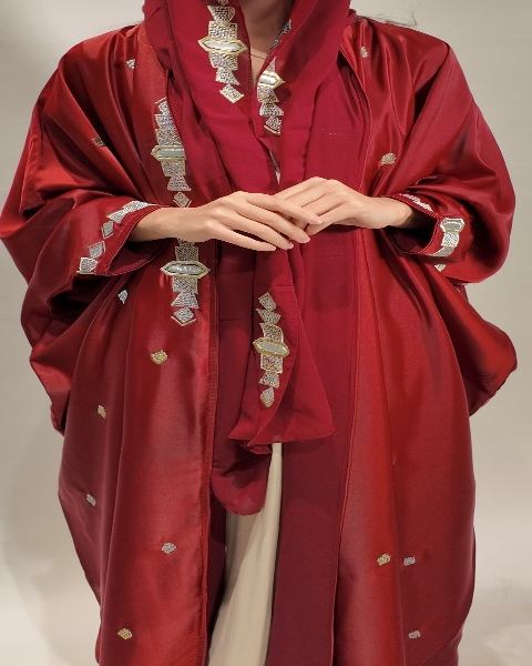 Red Silk Abaya