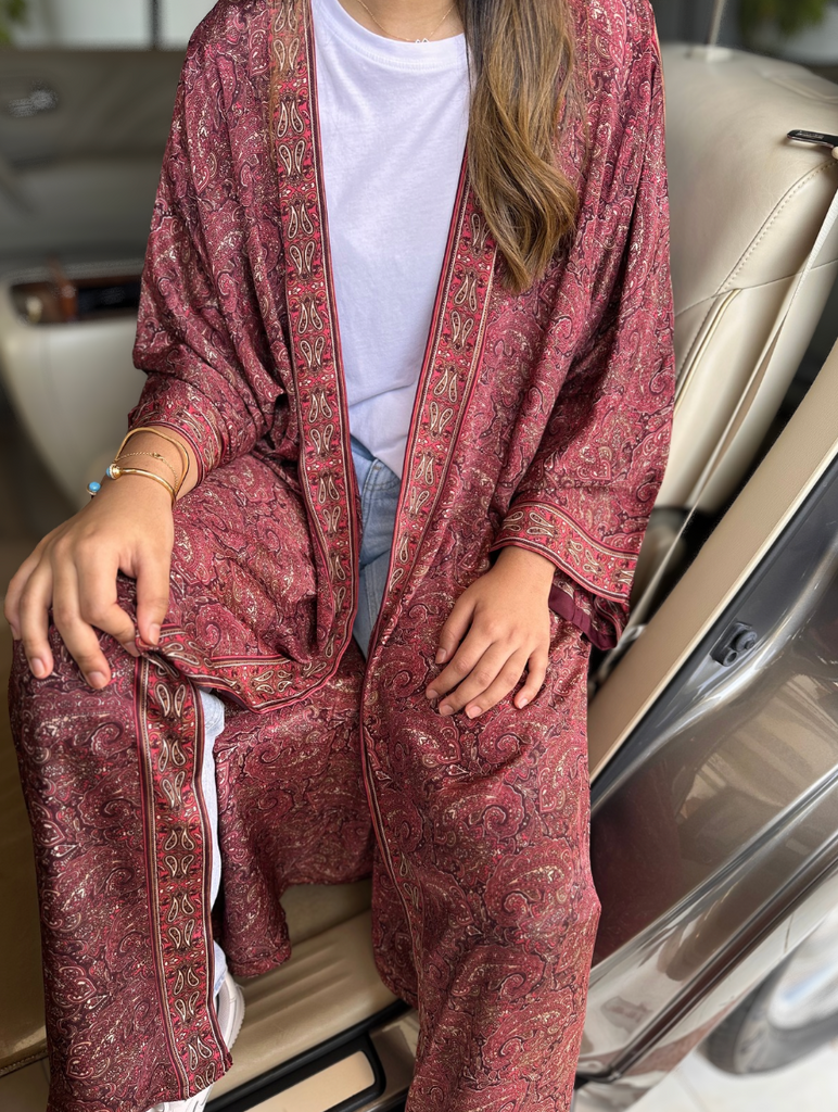 Silk Purple Sahar Abaya