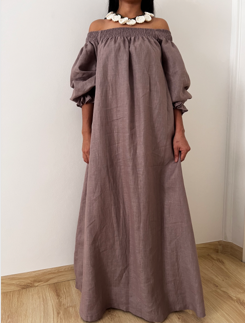Dusty Pink Linen Dress