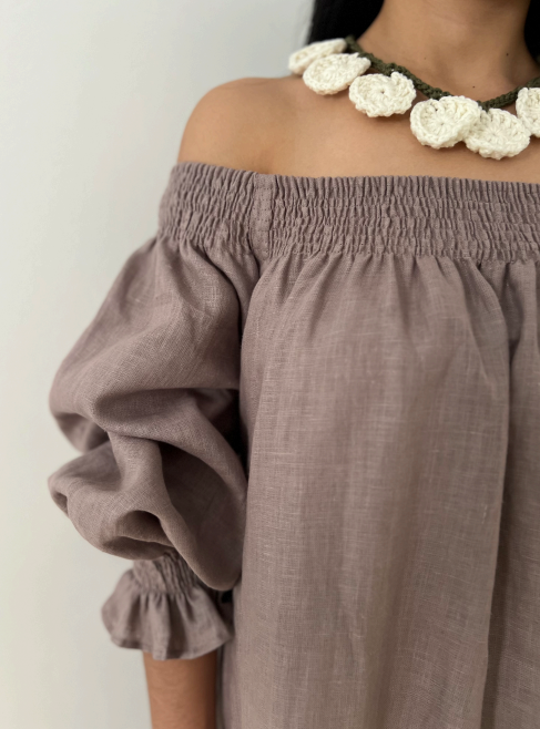 Dusty Pink Linen Dress