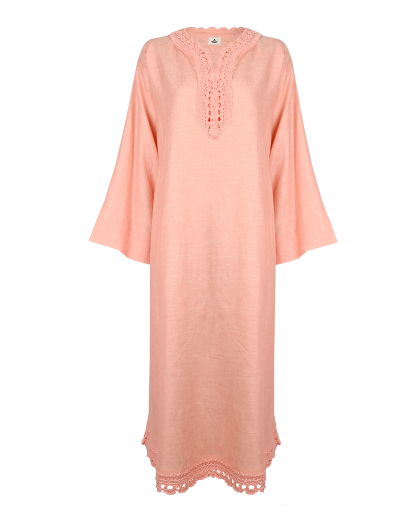 Peach Umluj Linen Thobe