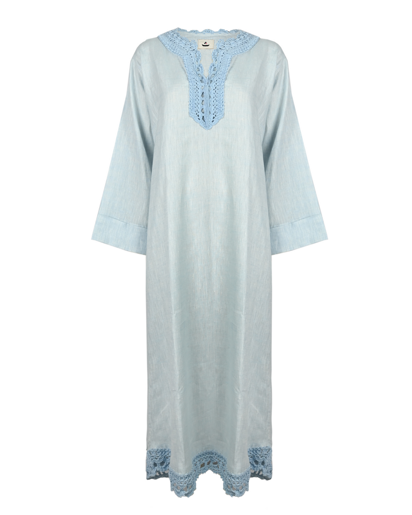Baby Blue Umluj Linen Thobe