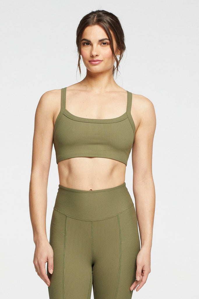 Olive Ribbed Bralette 2.0