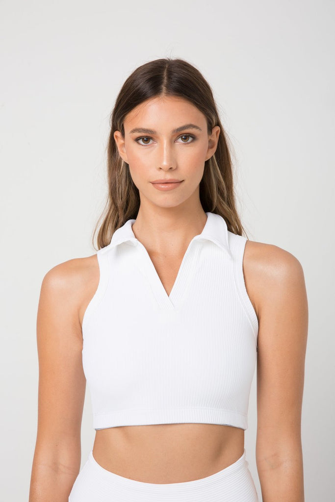 White Gabriela Rib Bra