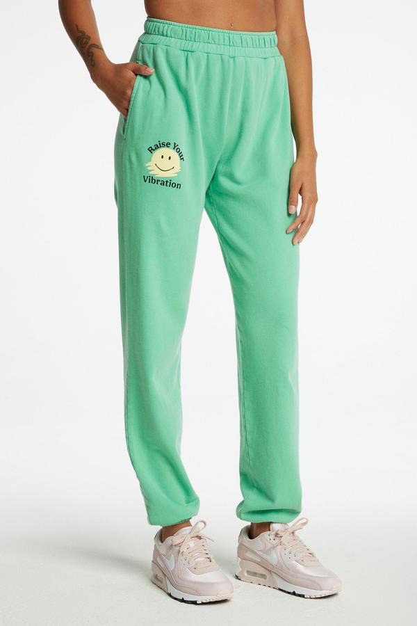 Green Printed Boyfriend Sweatpants