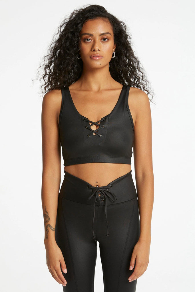 Black Shine Football Bra