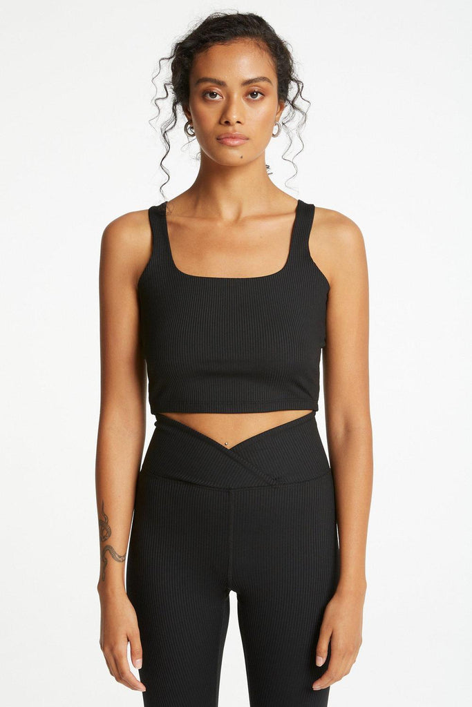 Black Ribbed Active Cami