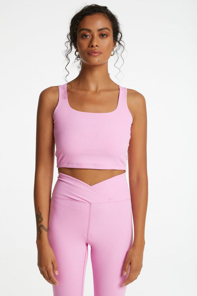 Pink Ribbed Active Cami