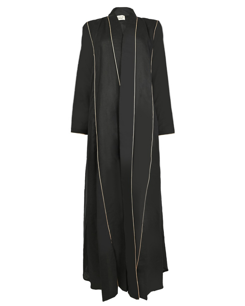 Black Linen Abaya