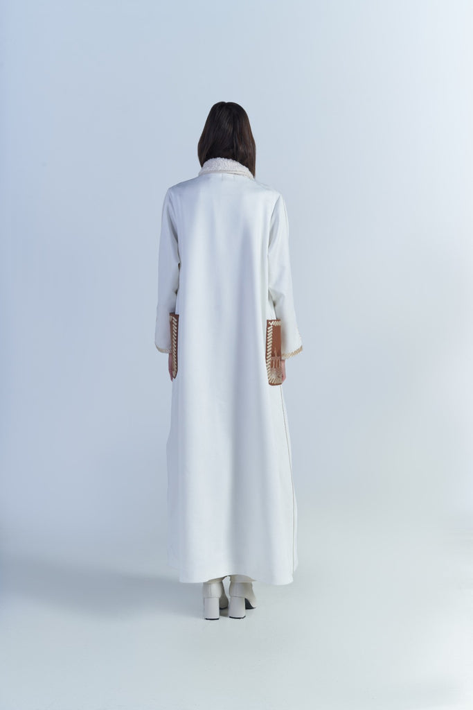 White Fur Abaya
