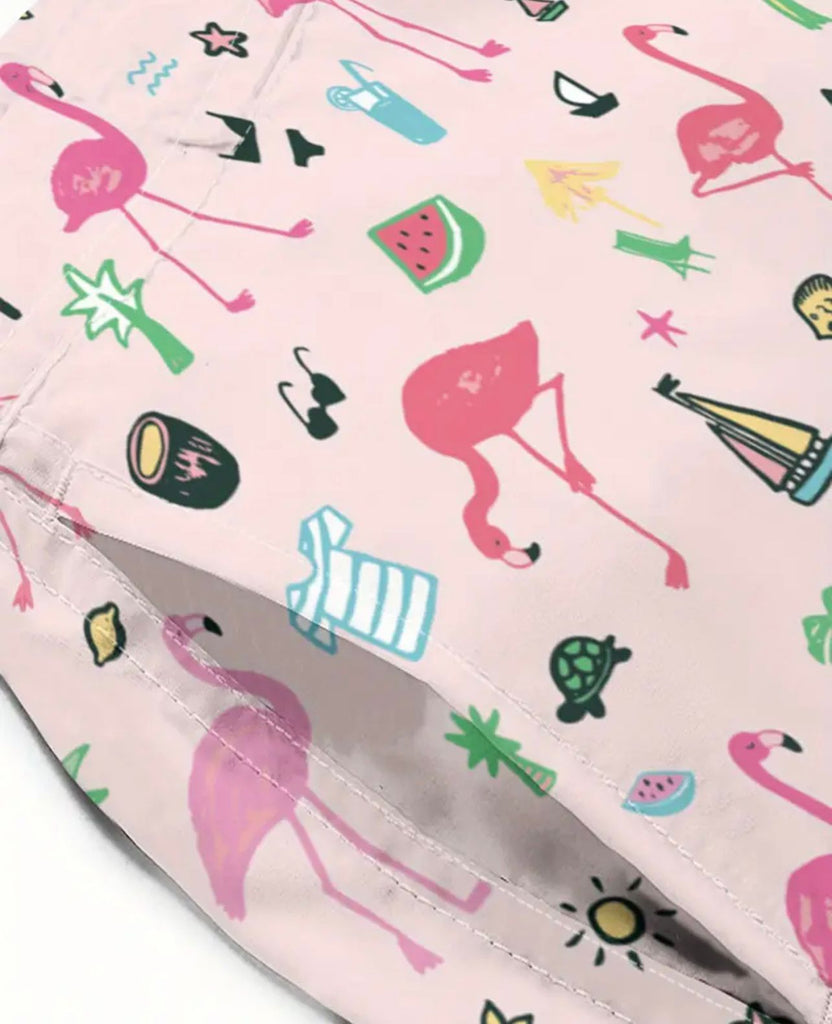 Pink Flamingo Swim Trunk