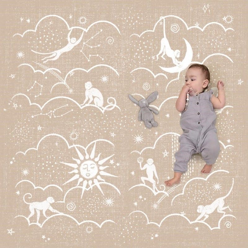 Moon Monkey Puzzle Play Mat - Sand