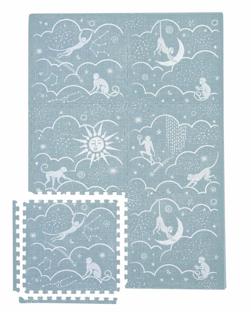 Moon Monkey Puzzle Play Mat - Azul