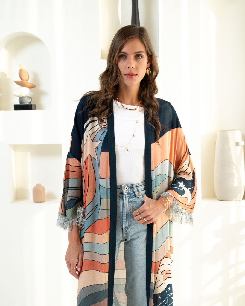 Multicolor Kimono Abaya