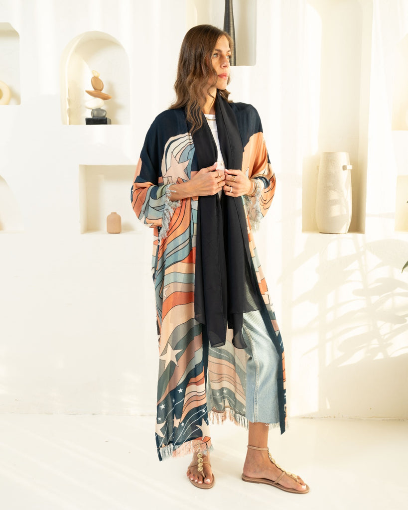 Multicolor Kimono Abaya