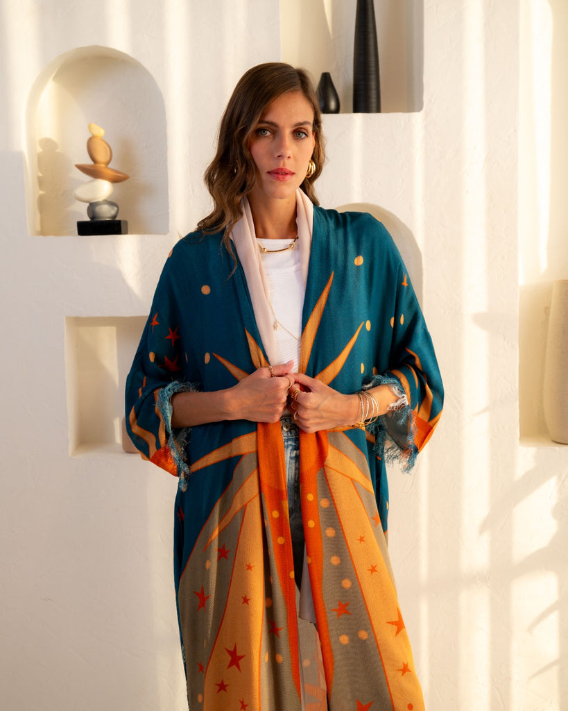 Multicolor Kimono Abaya