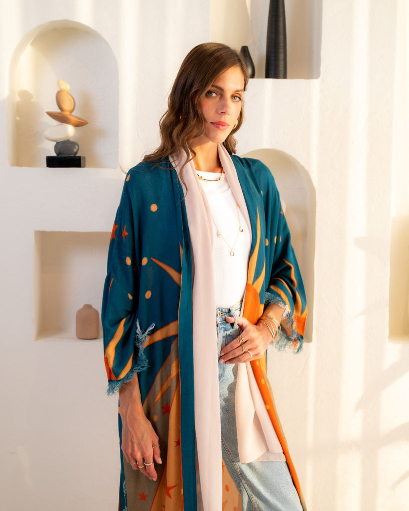 Multicolor Kimono Abaya
