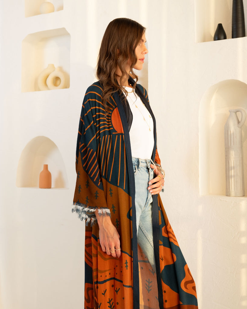 Multicolor Kimono Abaya