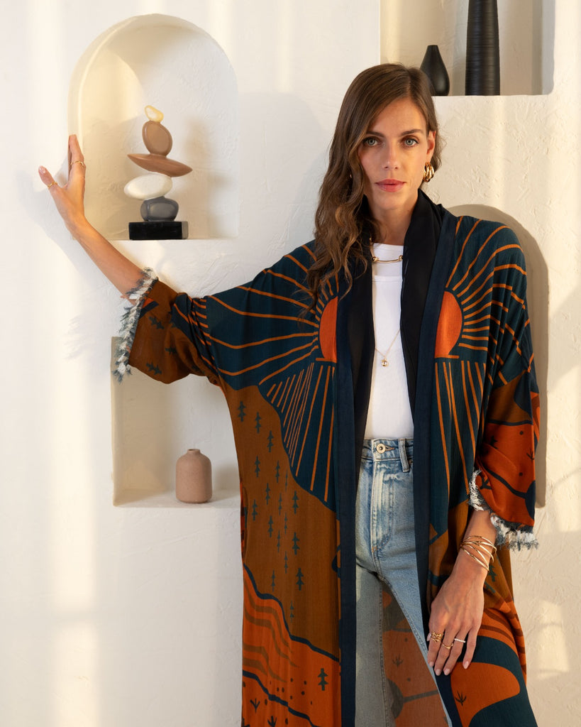 Multicolor Kimono Abaya