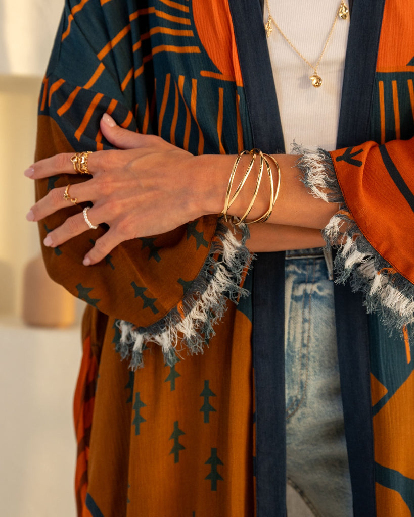 Multicolor Kimono Abaya