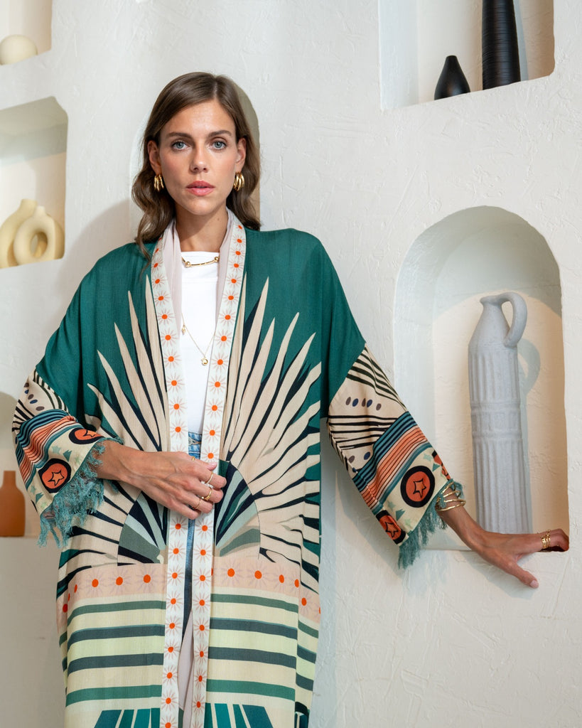 Multicolor Kimono Abaya