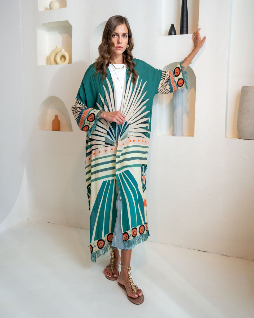 Multicolor Kimono Abaya