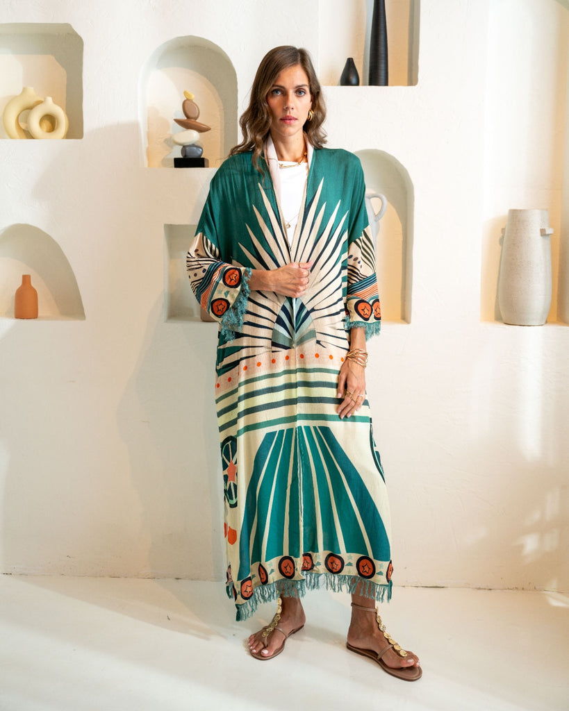 Multicolor Kimono Abaya
