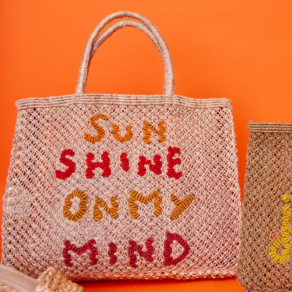 Sunshine on my Mind Large Natural Jute Bag