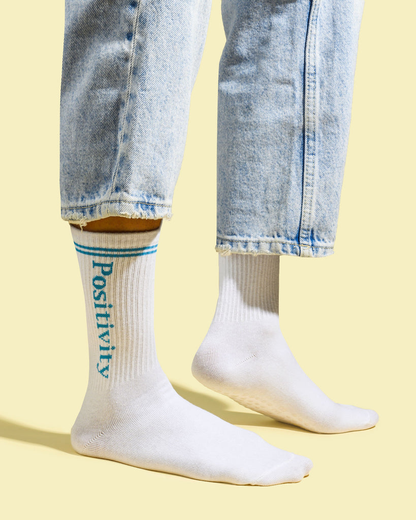 White Positivity Socks
