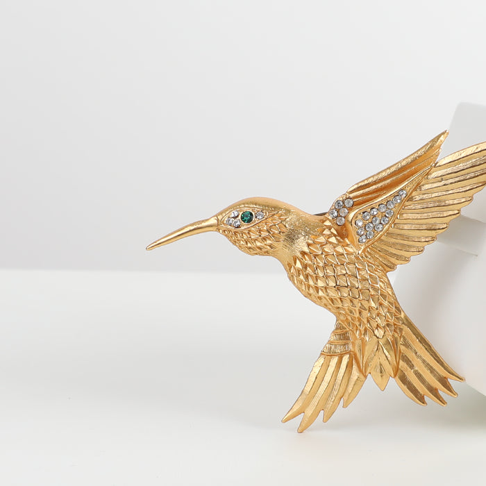 Vintage Bird Motif Gold Brooch