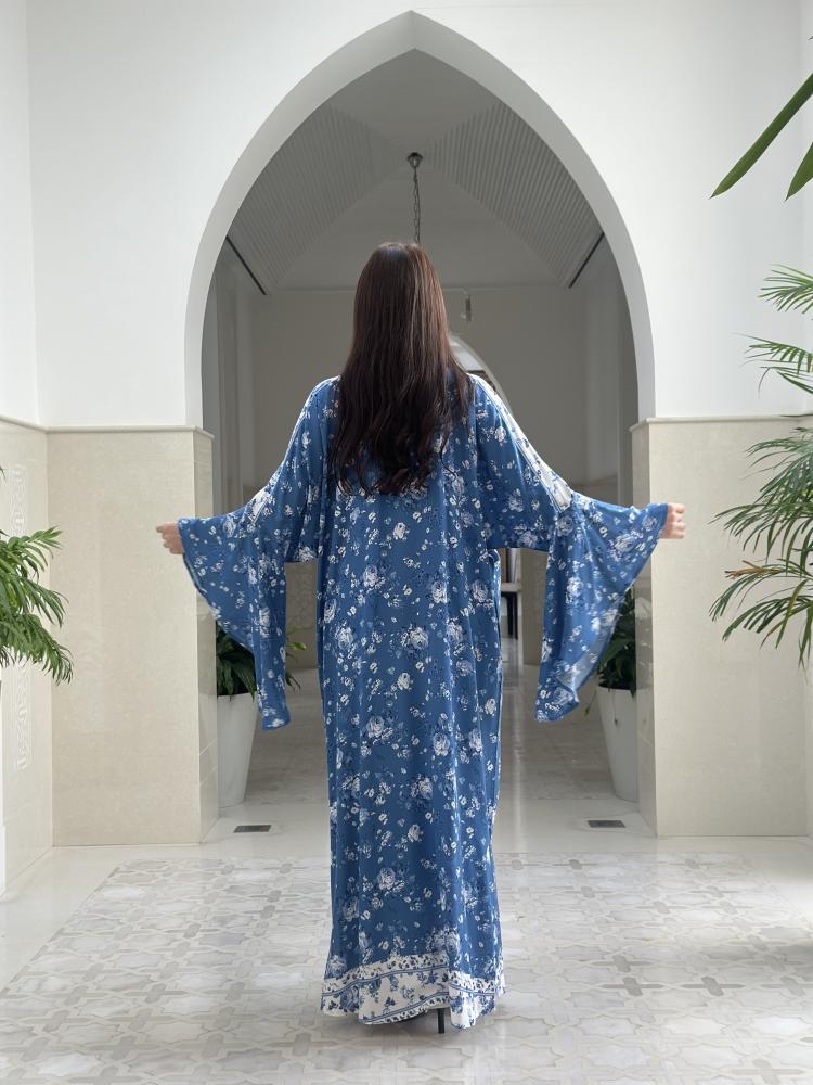 Blue Cotton Abaya