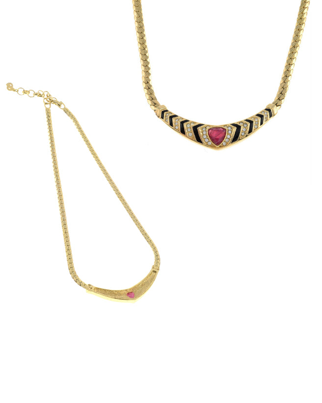 Vintage Dior Red Rhinestone Necklace