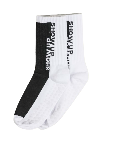 White & Black Show up Socks
