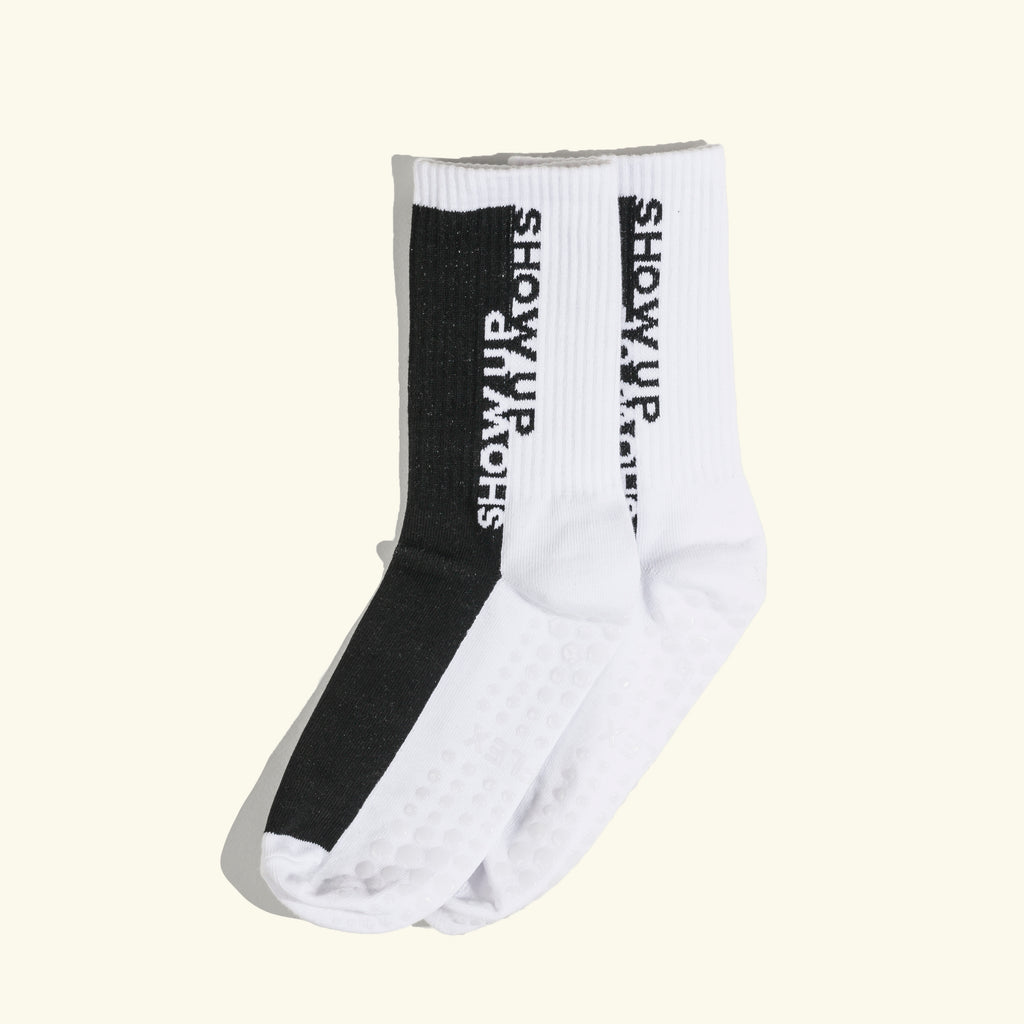 White & Black Show up Socks