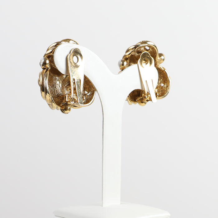 Vintage Baroque-Style Gold Earrings