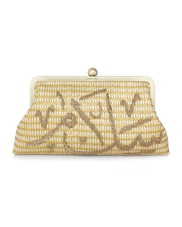 Calligraphy on Gold Salam Classic Clutch