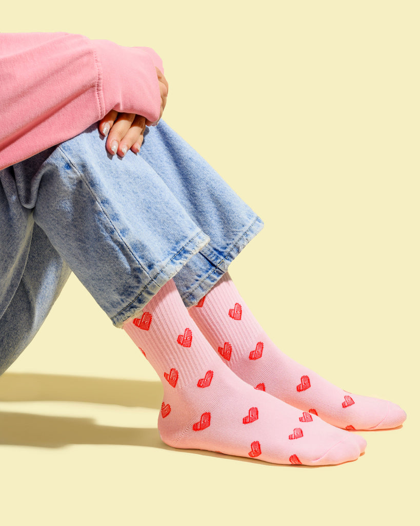 Pink Heart Socks