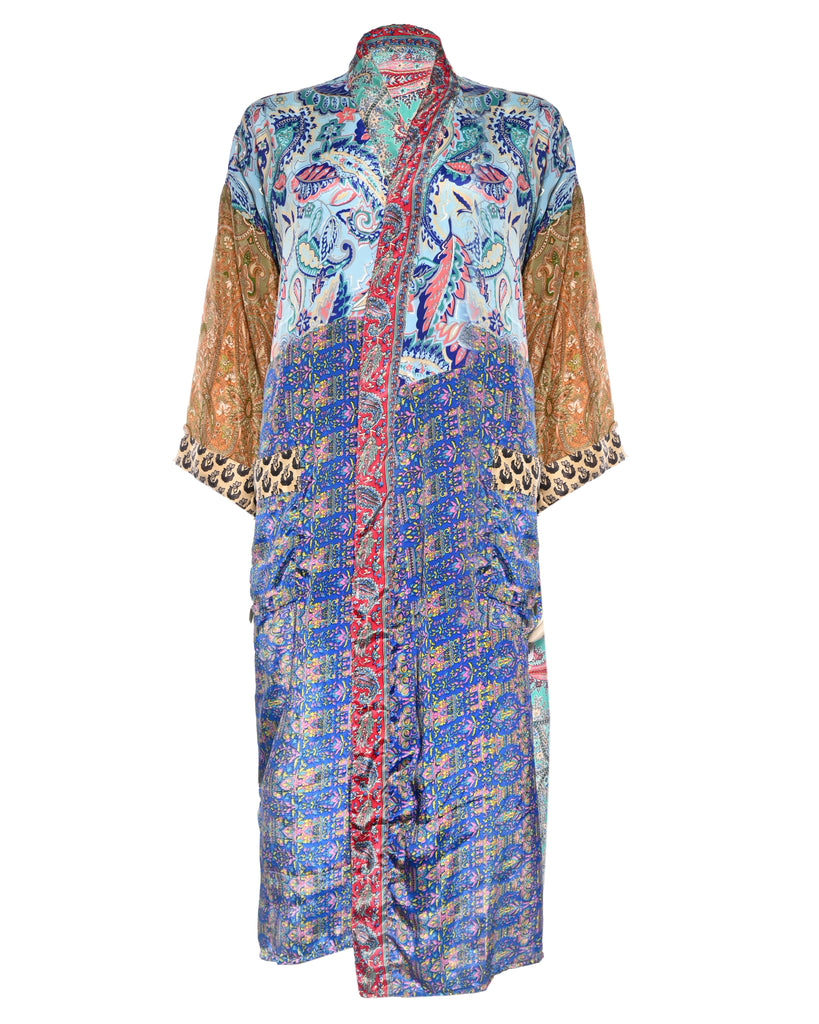 Multicolor Silk Kimono Abaya