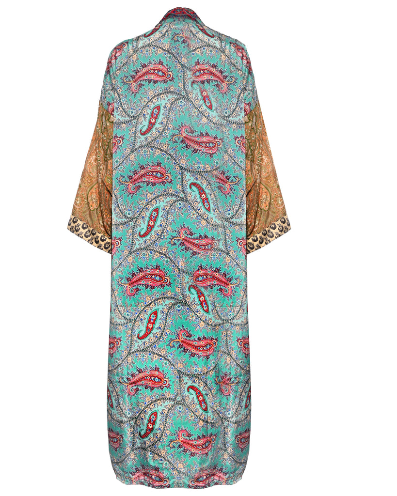 Multicolor Silk Kimono Abaya