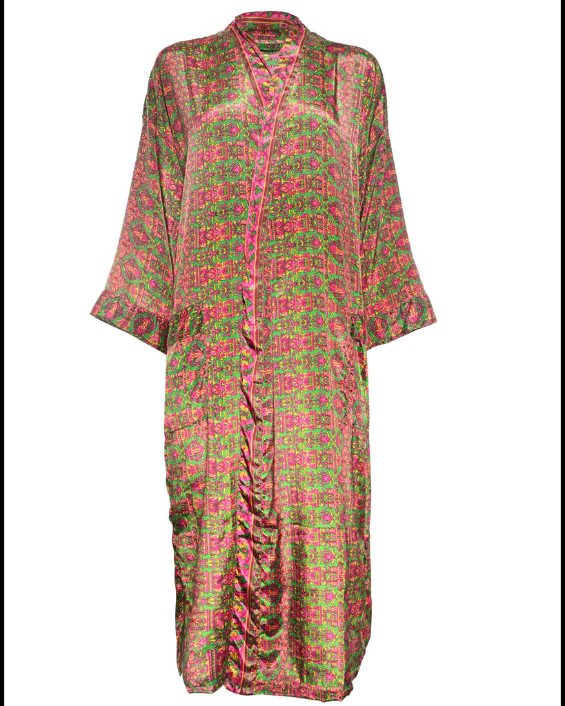 Multicolor Silk Kimono Abaya